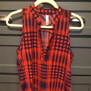 Lovely Day red & navy blouse